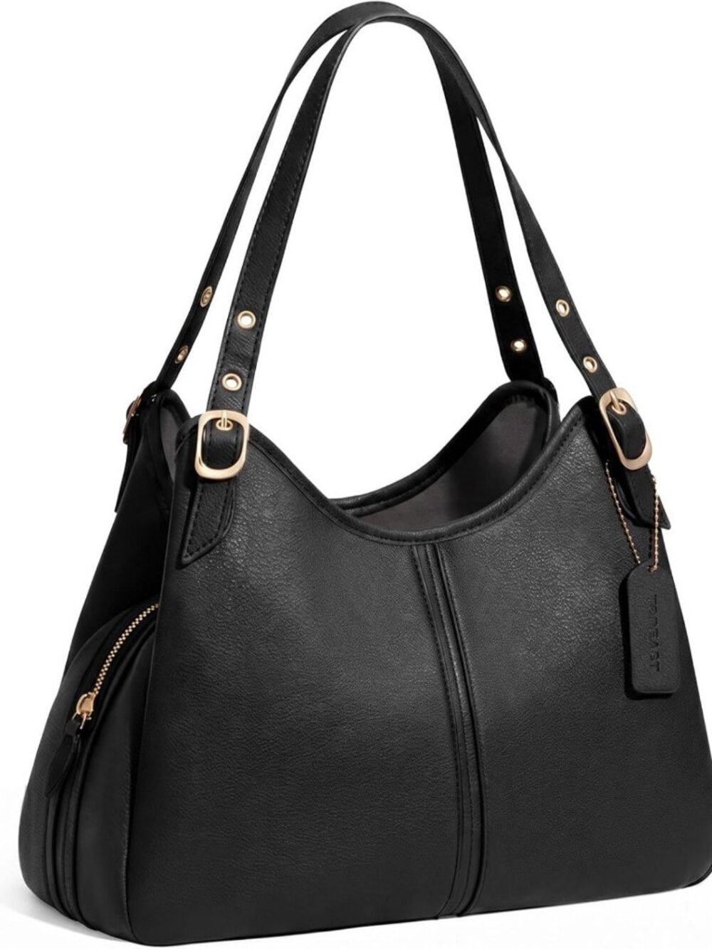 Vintage Soft Leather Hobo Handbag, Slouchy Crescent Shoulder Bag, Large Tote